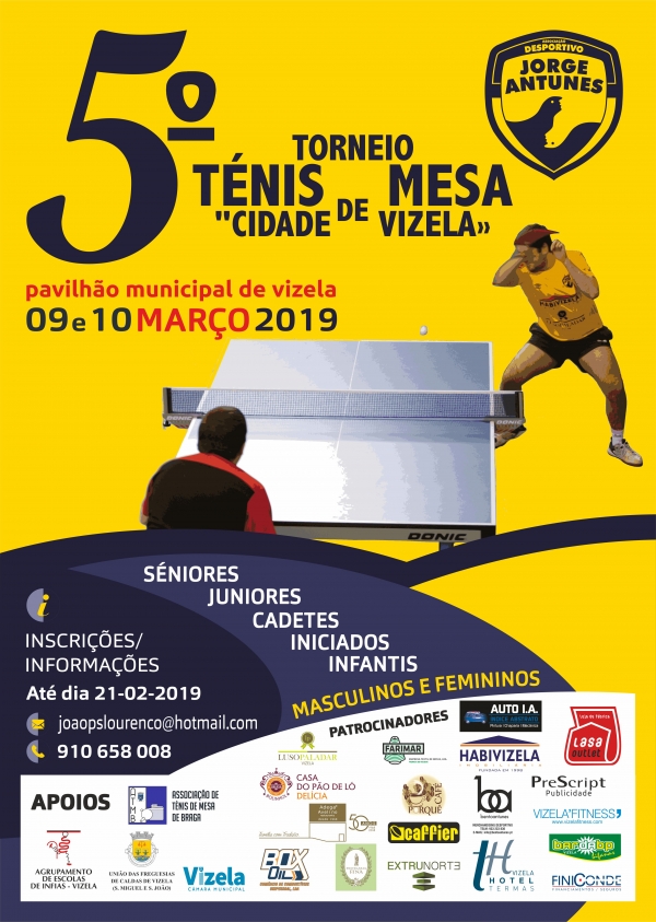 Sorteios do 5º Torneio de Ténis de Mesa