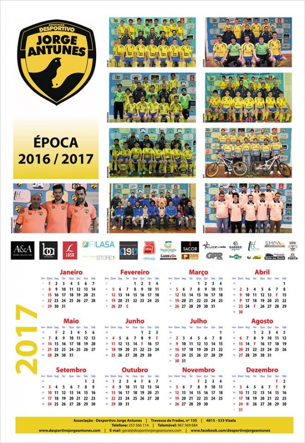Calendários da época 2016/2017